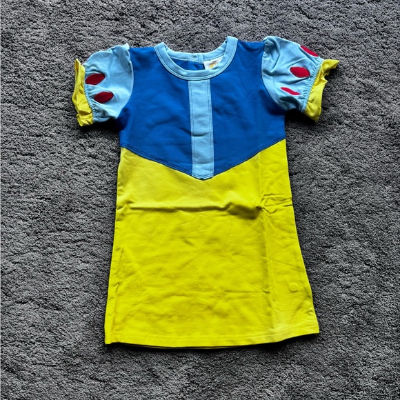 Princess Snow White Colorful Kids Dress with Blue and Yellow Design - Picture 1 of 7